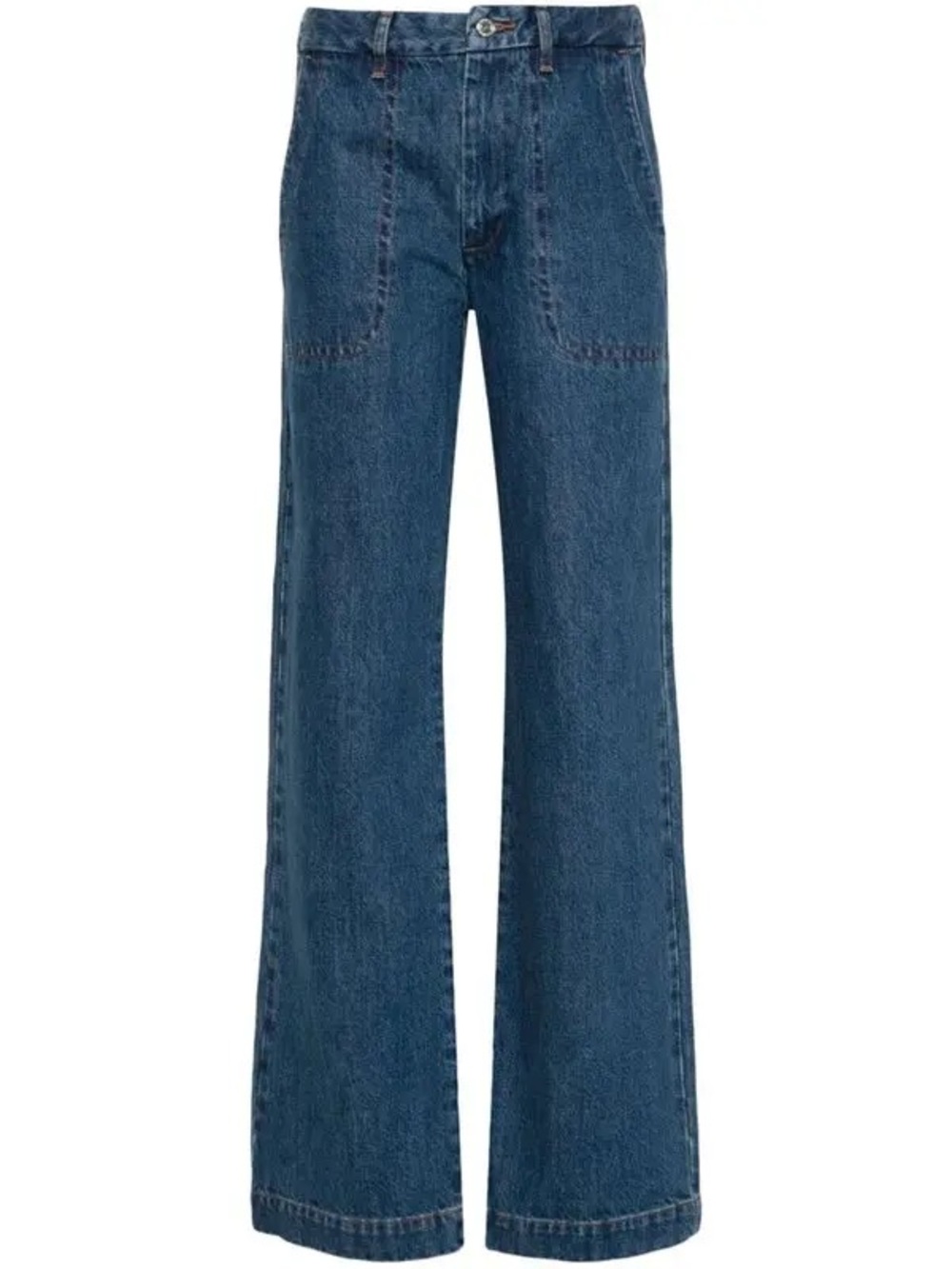A.P.C. Seaside Wide-Leg Denim Jeans in Medium Blue